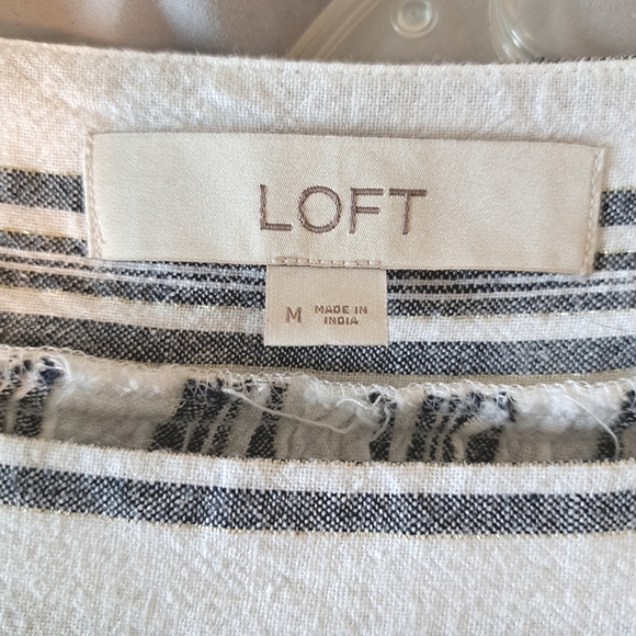 Loft Gray Square Neck Top Size M EUC - Picture 3 of 7